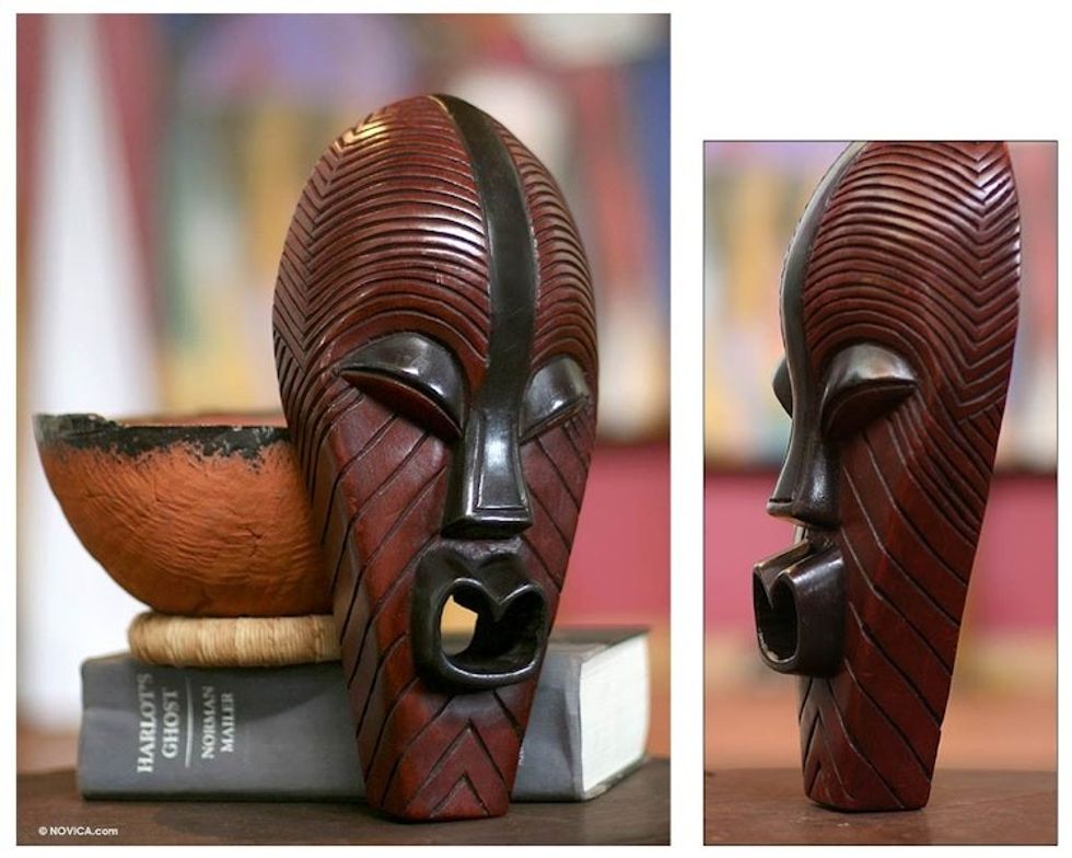 Unique Congo Zaire Wood Mask 'Congo Medicine Man'