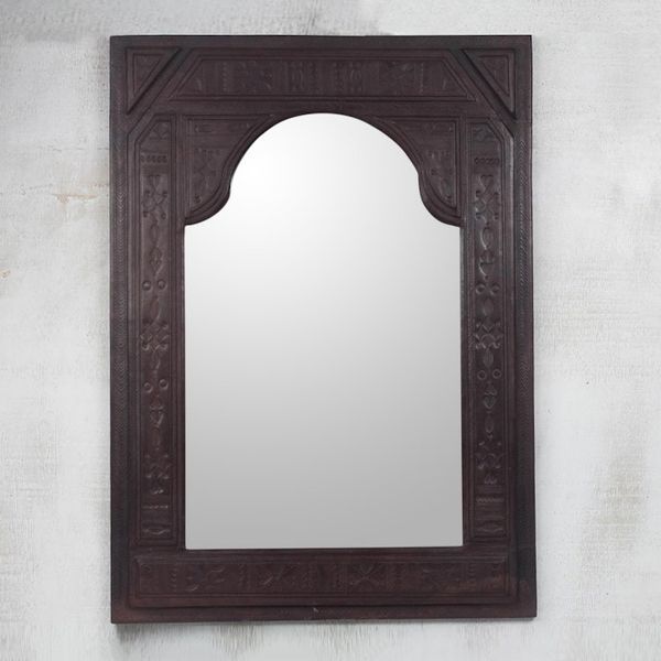 Alternate image for Handcrafted Leather Mirror from Ghana Royal Palace