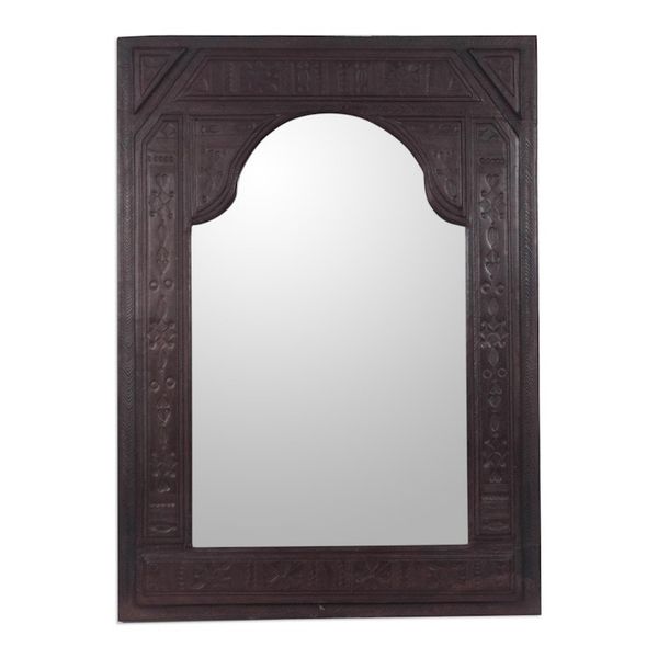 Alternate image for Handcrafted Leather Mirror from Ghana Royal Palace