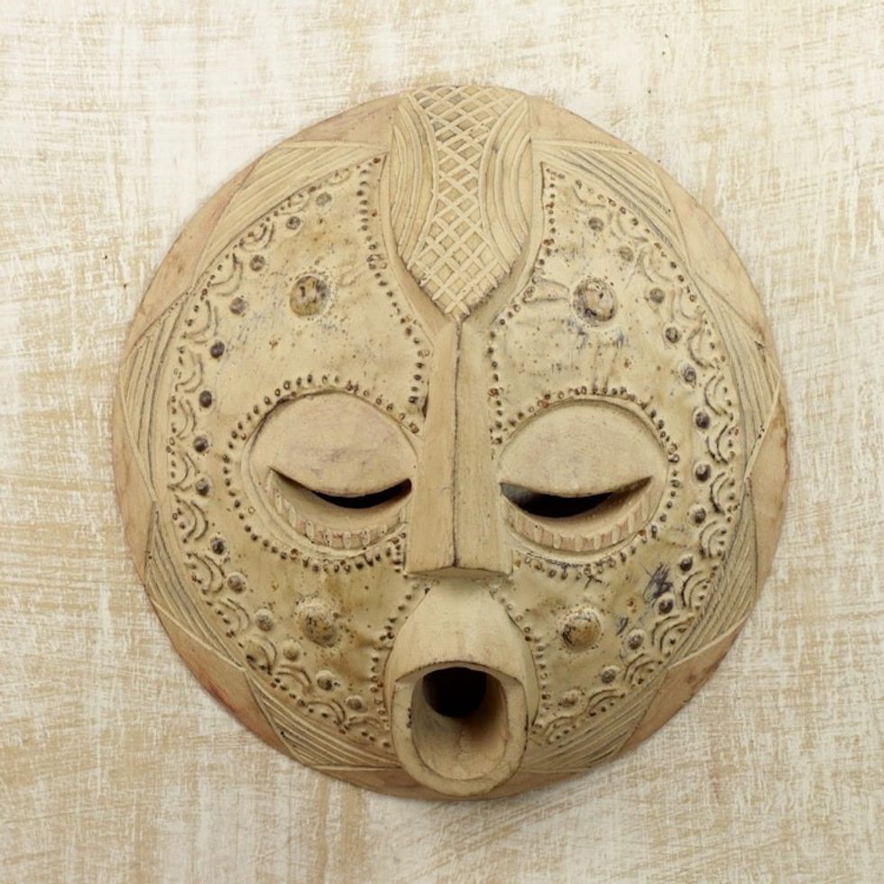 Akan Wood Mask from Ghanaian Artisan 'Abundance'