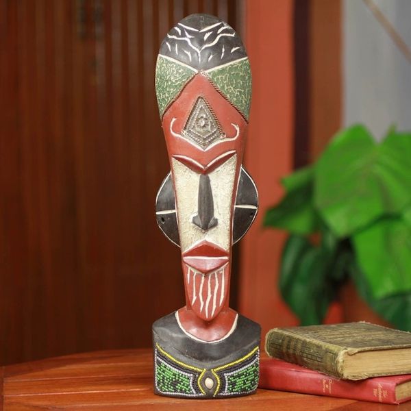 Alternate image for Beaded African Mask Chief of Ghana