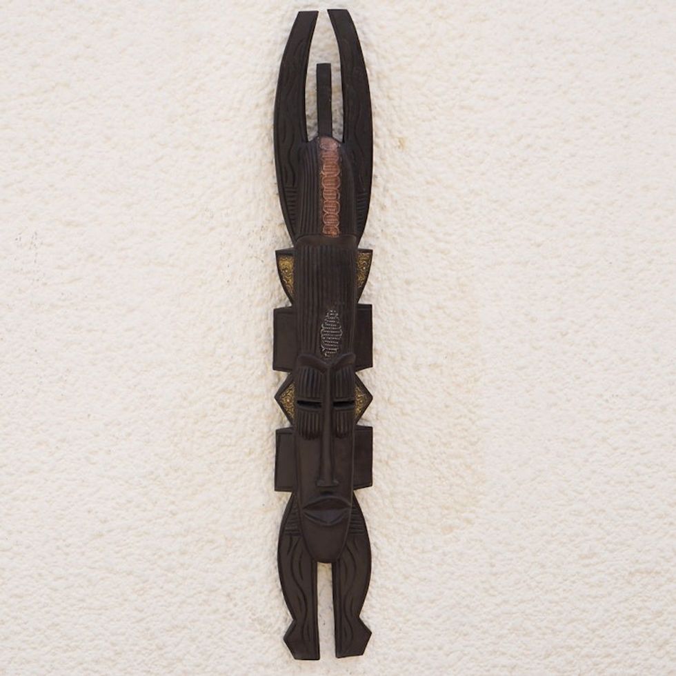Ashanti wood mask 'Royal Horns'