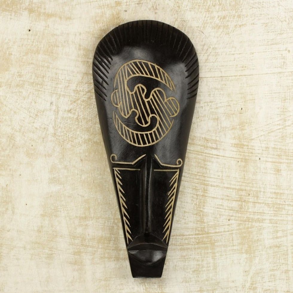 Hand Crafted Wood Mask 'Fear Only God'