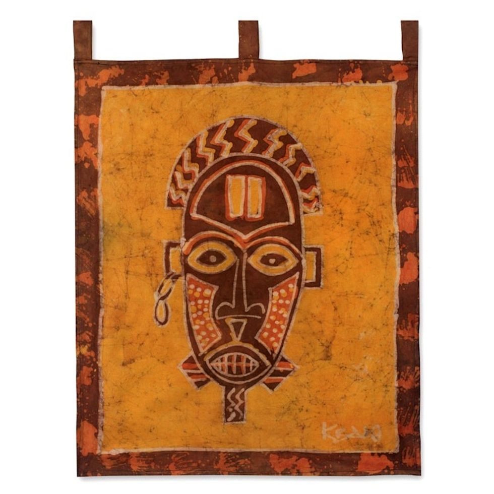 Batik wall hanging 'Oduro Mask'