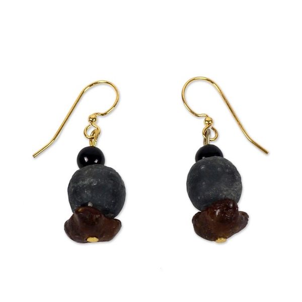 Alternate image for African Handcrafted Recycled Glass Dangle Earrings Magic
