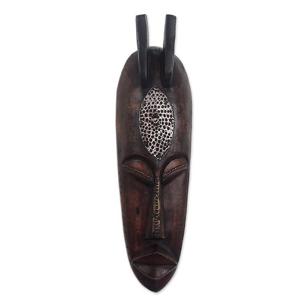 Alternate image for Ivoirian wood mask King Who Loves Peace