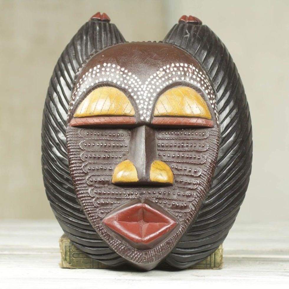 Unique African Wood Mask 'A Good Mother'