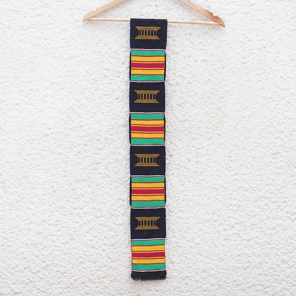 Alternate image for Multicolored Kente Handcrafted Cloth 5 Inch Width Makomaso Adeae