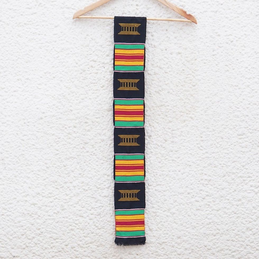 Multicolored Kente Handcrafted Cloth 5 Inch Width 'Makomaso Adeae'
