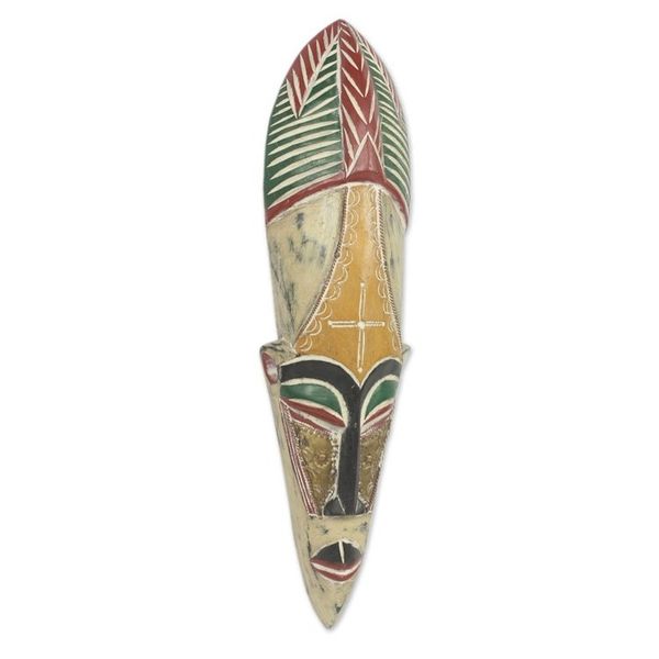 Alternate image for Hand Crafted African Dance Mask from Ghana Dancing Maiden II