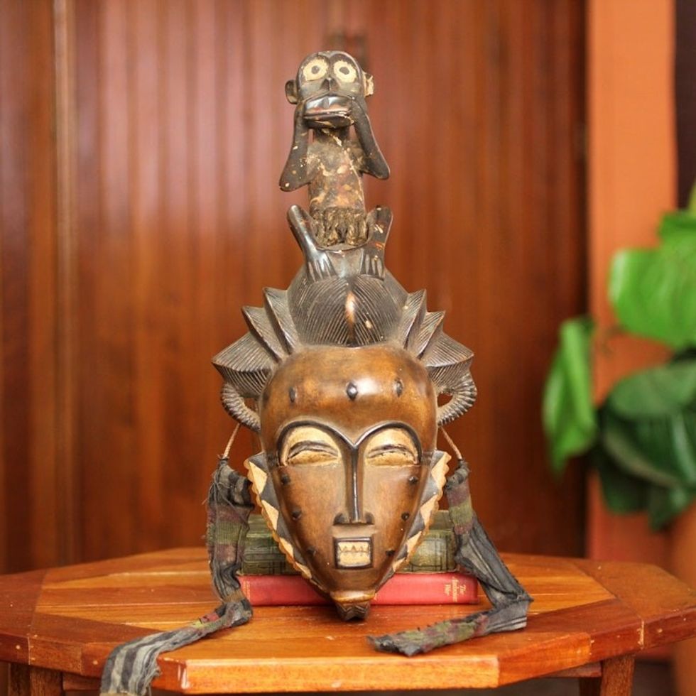 African Tribal Mask 'Baule He Monkey'