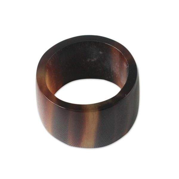Alternate image for Handmade Mens Horn Band Ring Brown Eagle Essence
