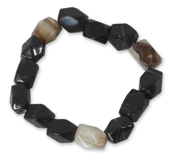 Alternate image for Hand Crafted Beaded Agate Bracelet Akan Delight