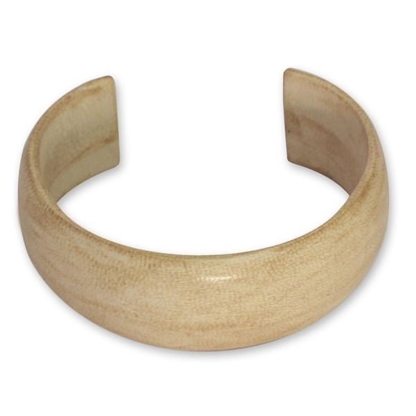 Alternate image for Hand Made Leather Cuff Bracelet Annula in Beige
