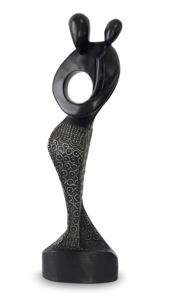 Alternate image for Hand Carved African Wood Sculpture Joy of Motherhood