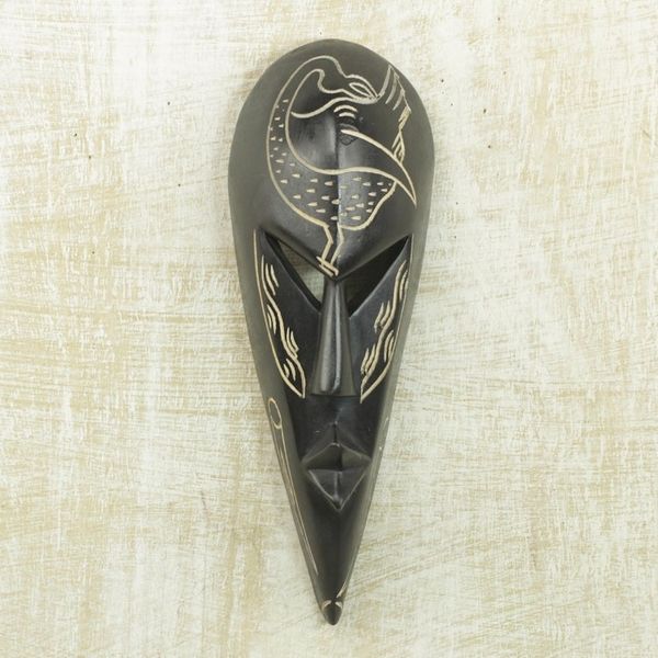 Alternate image for Hand Made Wood Mask Sankofa Bird