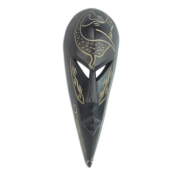 Alternate image for Hand Made Wood Mask Sankofa Bird