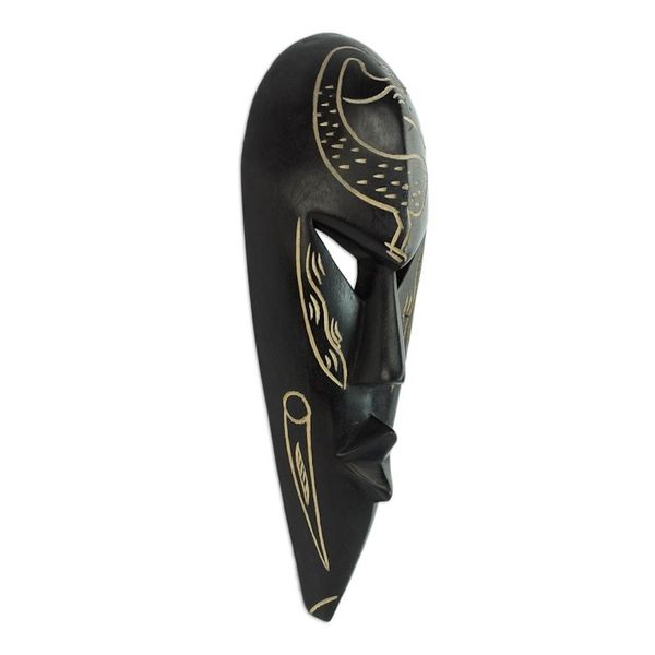 Alternate image for Hand Made Wood Mask Sankofa Bird