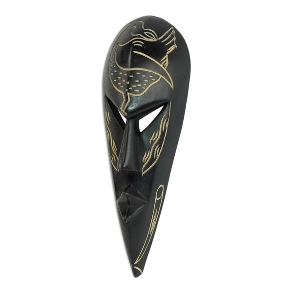 Alternate image for Hand Made Wood Mask Sankofa Bird