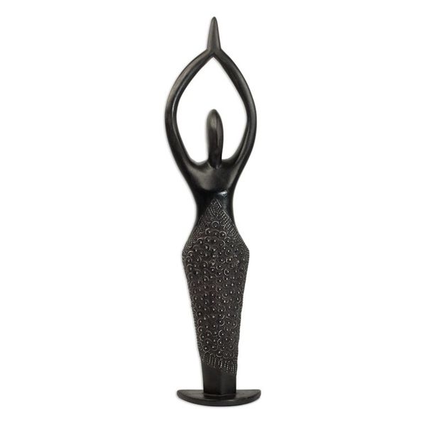 Alternate image for Wood sculpture African Woman Loves Life