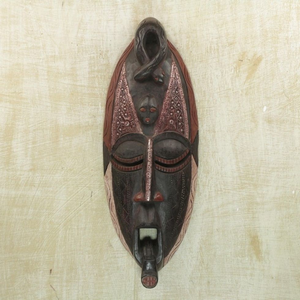 African wood mask 'Owo Snake'