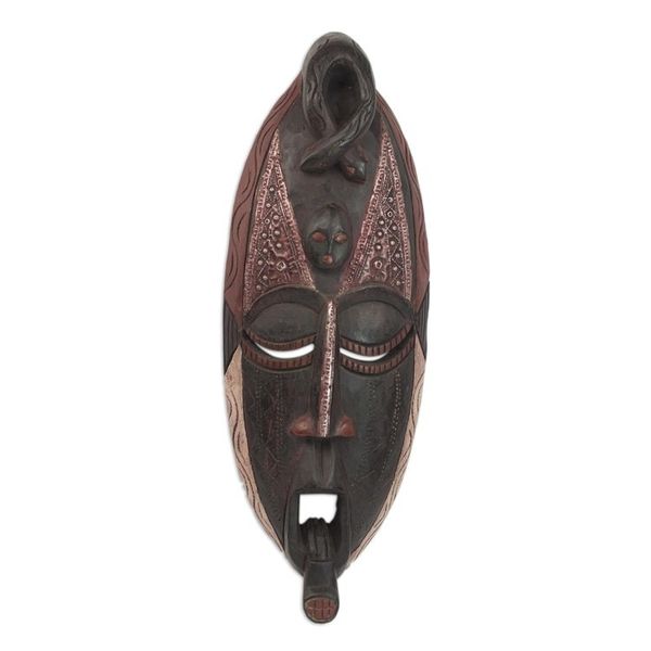 Alternate image for African wood mask Owo Snake