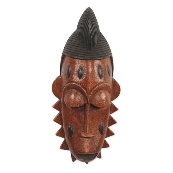 Alternate image for Hand Carved African Mask from Ghana Baule Chieftain