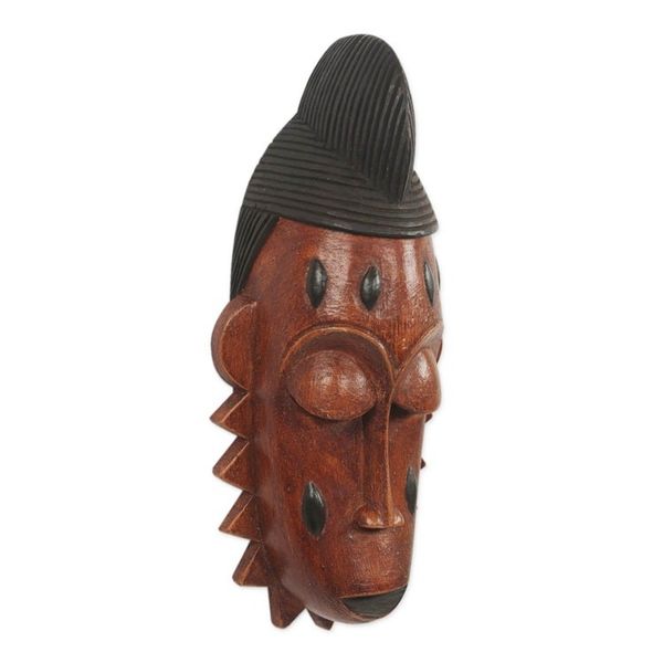 Alternate image for Hand Carved African Mask from Ghana Baule Chieftain