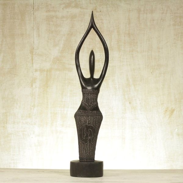 Alternate image for Fair Trade Wood Sculpture She Loves Life