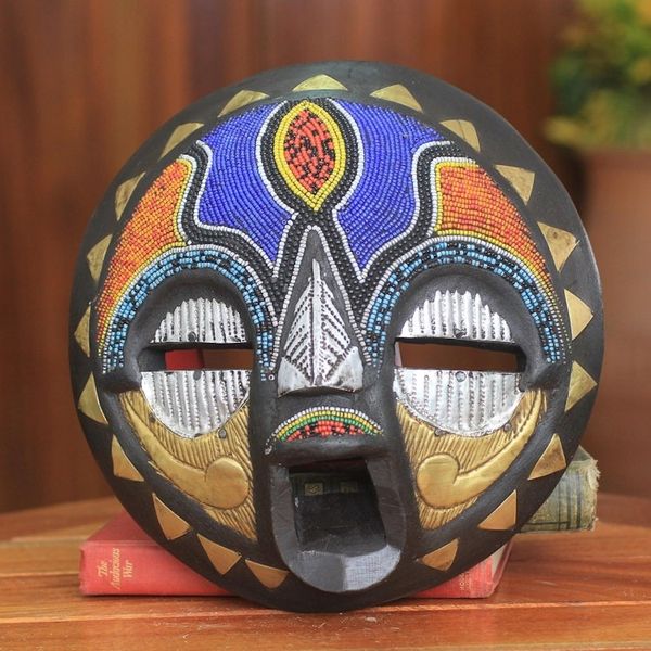 Alternate image for African Bridal Beaded Mask Crafted by Hand Sadaki