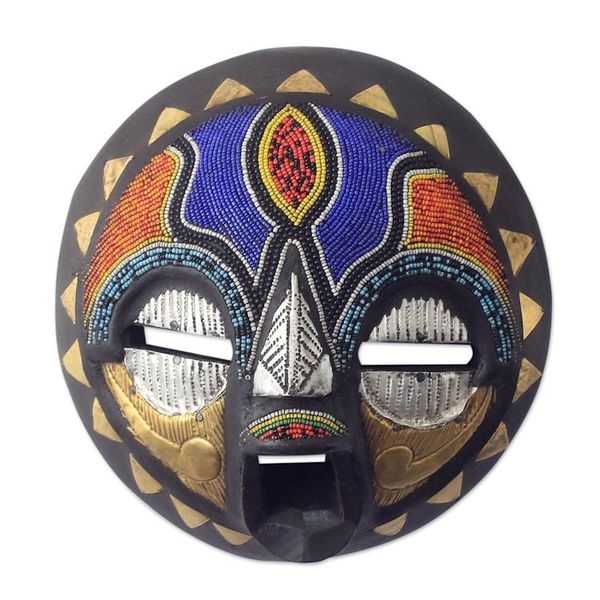 Alternate image for African Bridal Beaded Mask Crafted by Hand Sadaki