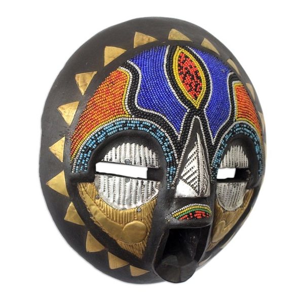 Alternate image for African Bridal Beaded Mask Crafted by Hand Sadaki