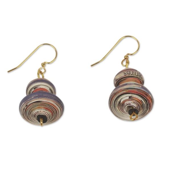 Alternate image for Multicolor African Eco Earrings Spin the Top