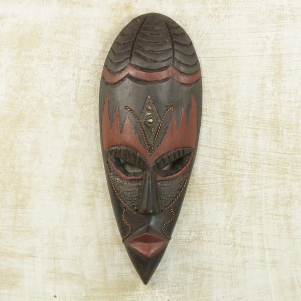 Alternate image for Handcrafted Wood Mask Beware