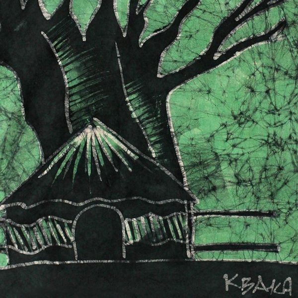 Alternate image for Batik wall hanging My Village Mamfe