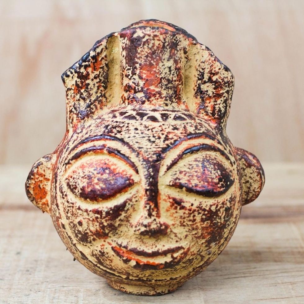 Earthenware Ceramic Vase 'Fiery Warrior'