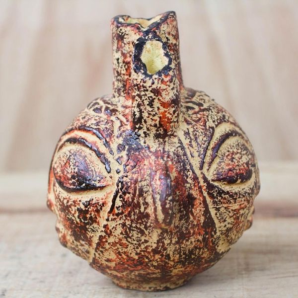Alternate image for Earthenware Ceramic Vase Fiery Warrior
