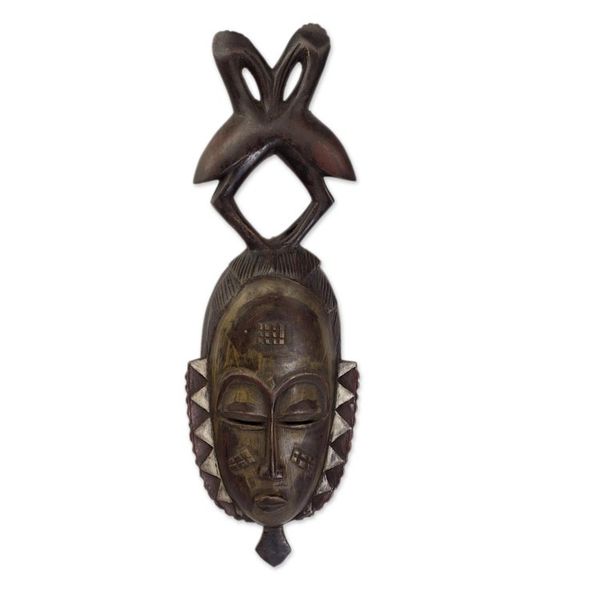 Alternate image for Handcrafted Ivory Coast Wood Mask Togetherness