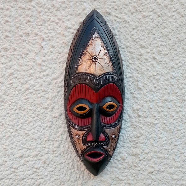 Alternate image for Authentic Hand Carved Akan Tribe African Mask Star Deity