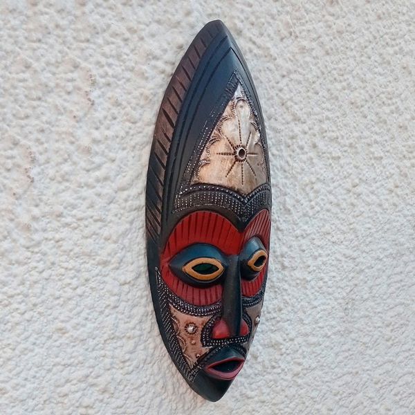 Alternate image for Authentic Hand Carved Akan Tribe African Mask Star Deity