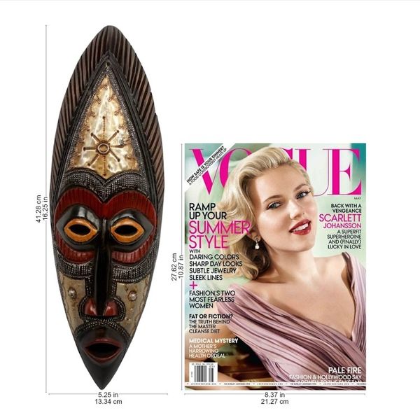 Alternate image for Authentic Hand Carved Akan Tribe African Mask Star Deity