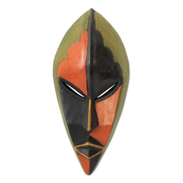 Alternate image for Ghanaian African Mask in Bright Colors Handsome Ewe Elder