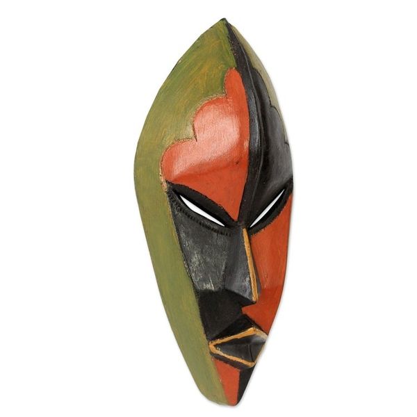 Alternate image for Ghanaian African Mask in Bright Colors Handsome Ewe Elder