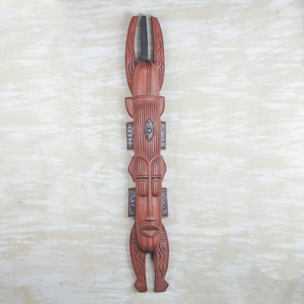 Ashanti Wood Mask 'Horned King'