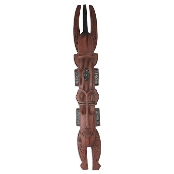 Alternate image for Ashanti Wood Mask Horned King