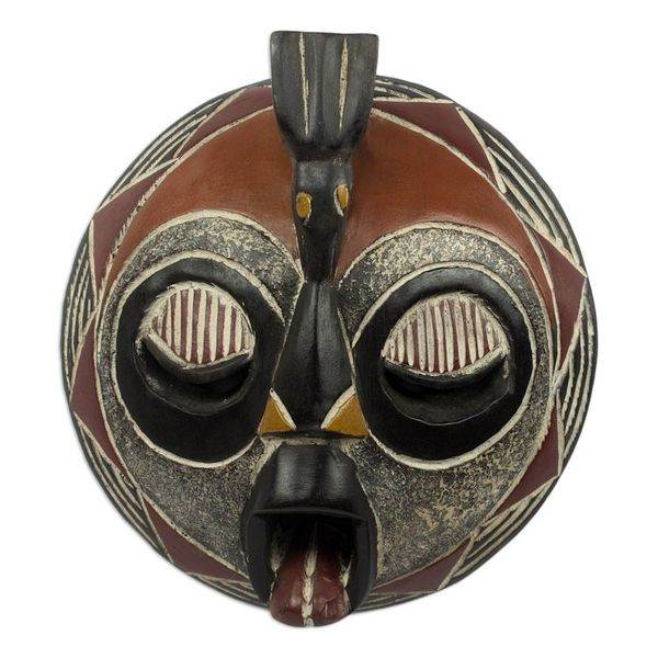 Alternate image for Handmade Malian Wood Mask Hoot at Hunger