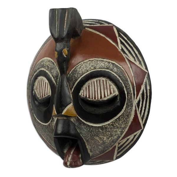 Alternate image for Handmade Malian Wood Mask Hoot at Hunger