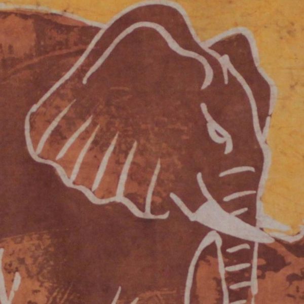 Alternate image for Unique African Batik Cotton Wall Hanging Elephant Child