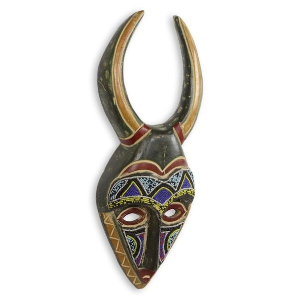 Alternate image for African Beaded Male Rital Mask Bapende Celebration