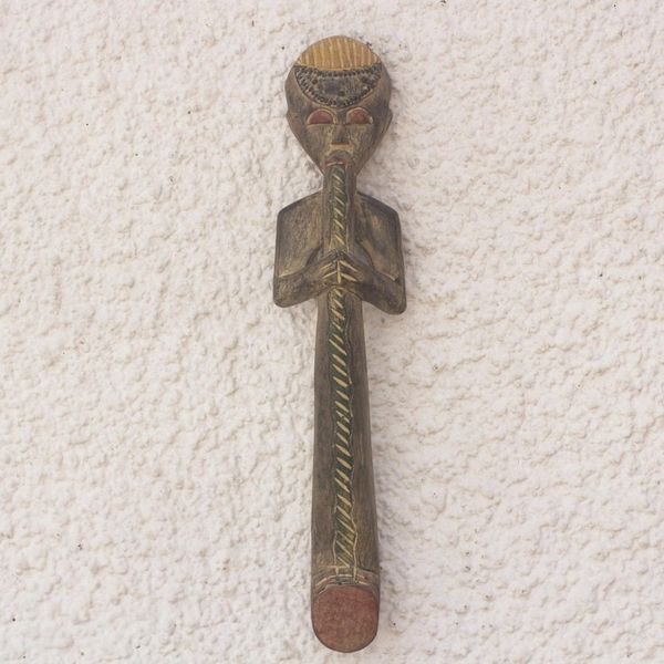 Alternate image for Fair Trade Cultural Wood Sculpture Chief Trumpeter